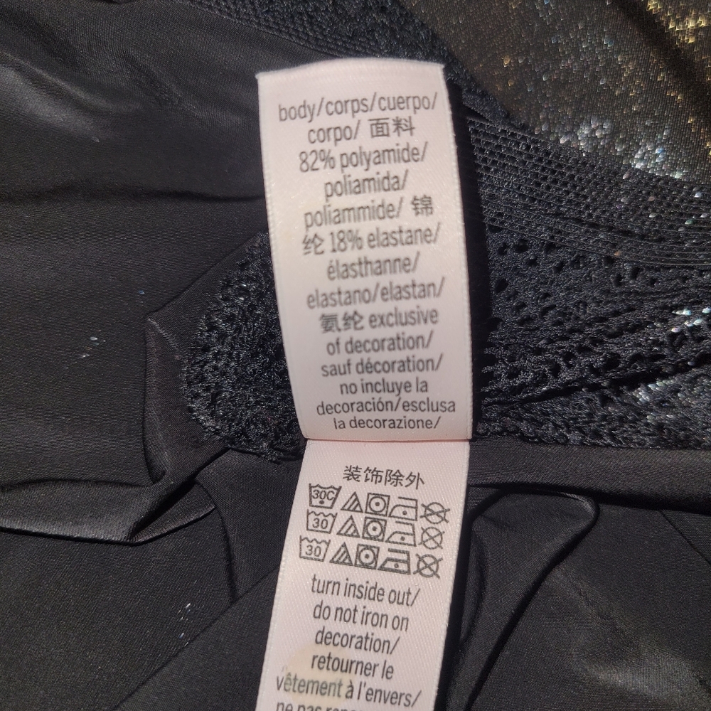 Victoria Secret Black Shiny Slip On Dress - Picture 6 of 8